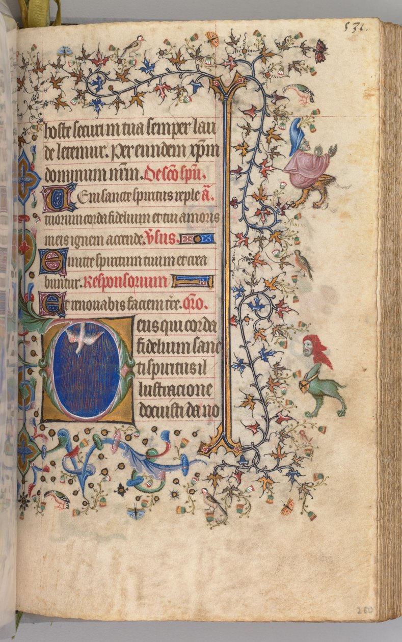 Charles the Noble, Navarre Kralı 1361-1425 saatleri: fol. 260r, Kutsal Ruh, c. 1405. by Master of the Brussels Initials and Associates