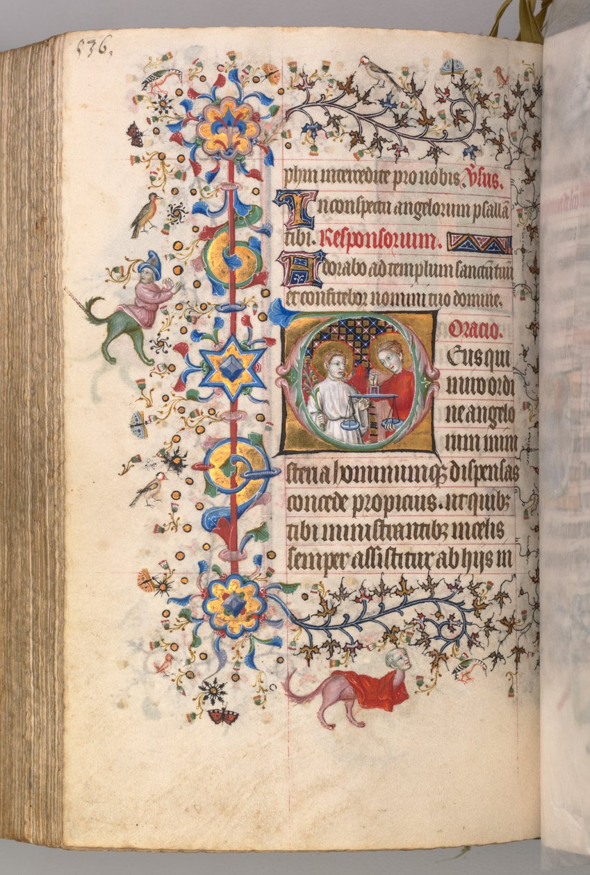 Charles the Noble, Navarre Kralı 1361-1425 saatleri: fol. 262v, Metin, c. 1405. by Master of the Brussels Initials and Associates