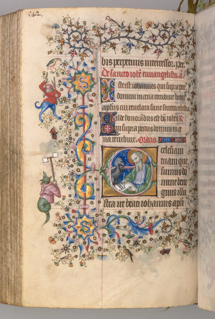 Charles the Noble, Navarre Kralı 1361-1425 saatleri: fol. 265v, Aziz John the Evangelist, c. 1405 by Master of the Brussels Initials and Associates