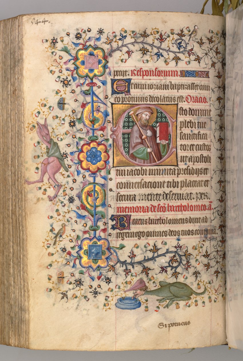 Charles the Noble, Navarre Kralı 1361-1425 saatleri: fol. 266v, Aziz James, c. 1405. by Master of the Brussels Initials and Associates