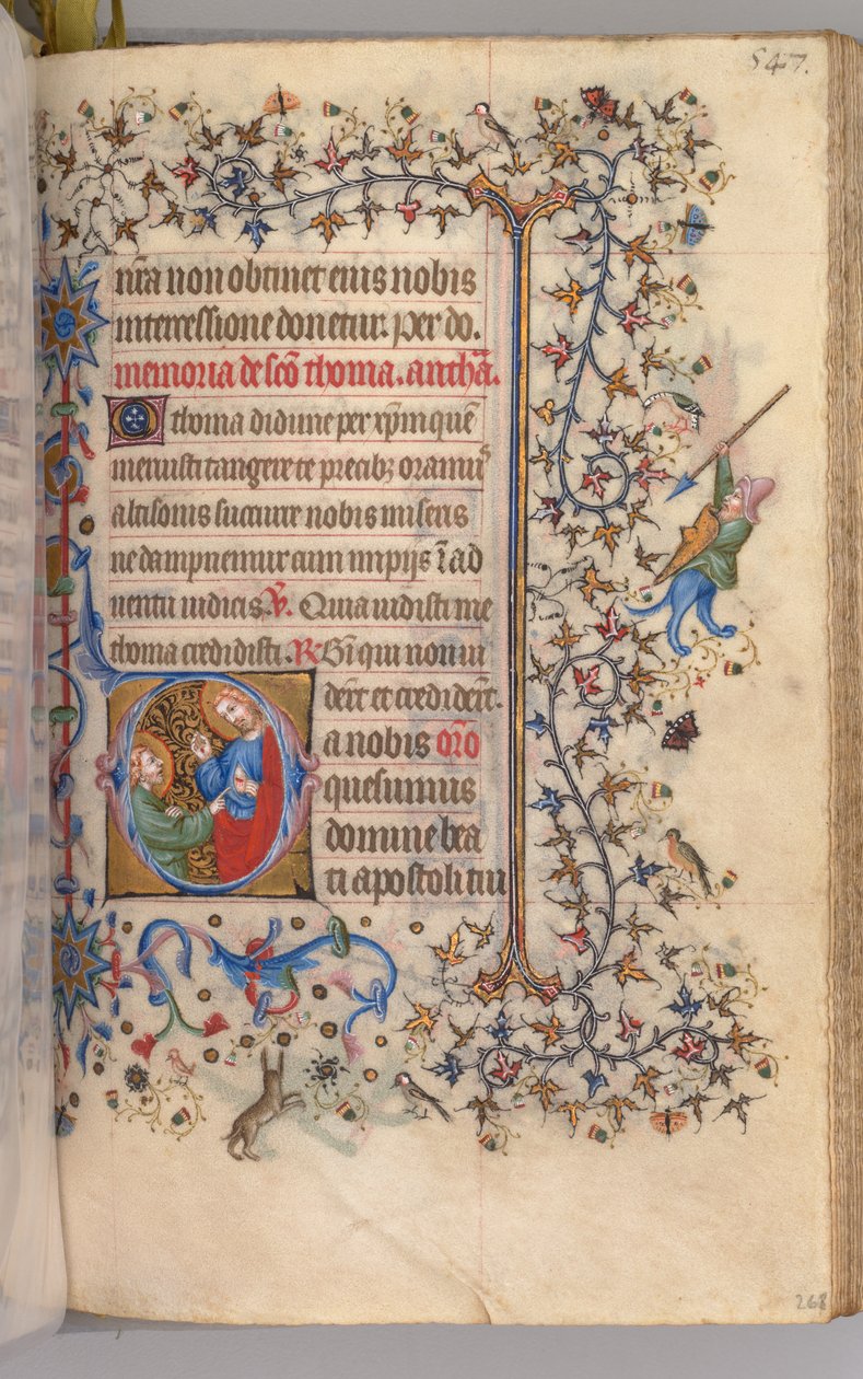 Charles the Noble, Navarre Kralı 1361-1425, fol. 268r, Aziz Thomas, c. 1405. by Master of the Brussels Initials and Associates