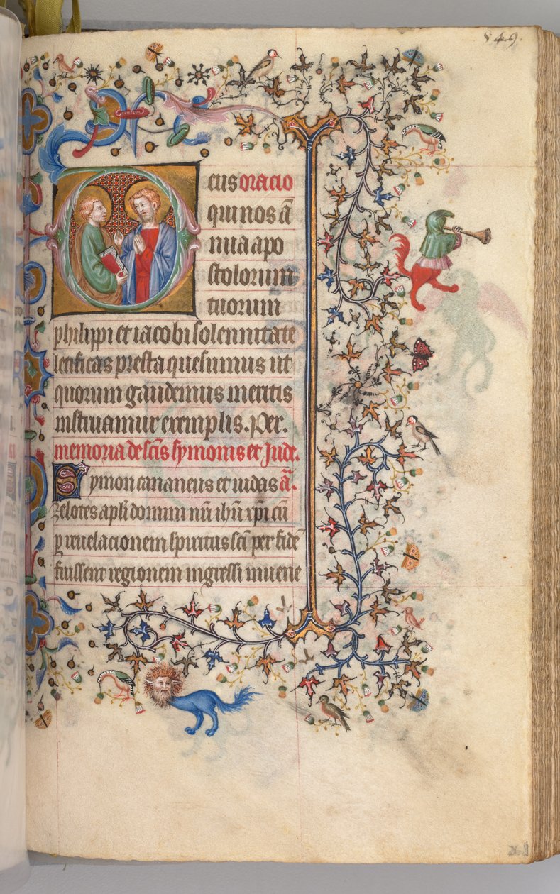 Charles the Noble, Navarre Kralı 1361-1425, fol. 269r, SS. Philip ve James, c. 1405. by Master of the Brussels Initials and Associates