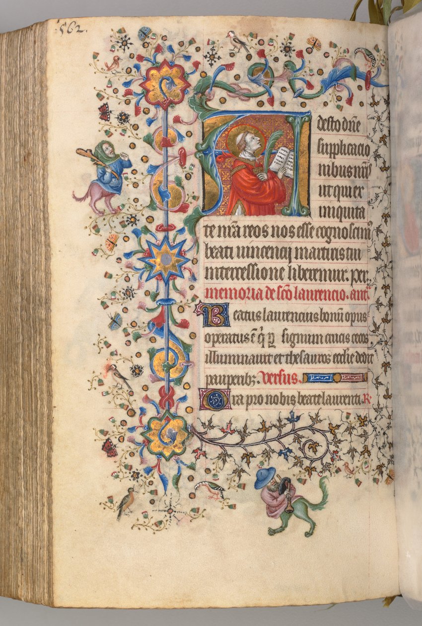Charles the Noble, Navarre Kralı 1361-1425, fol. 275v, St. Vincent, c. 1405. by Master of the Brussels Initials and Associates
