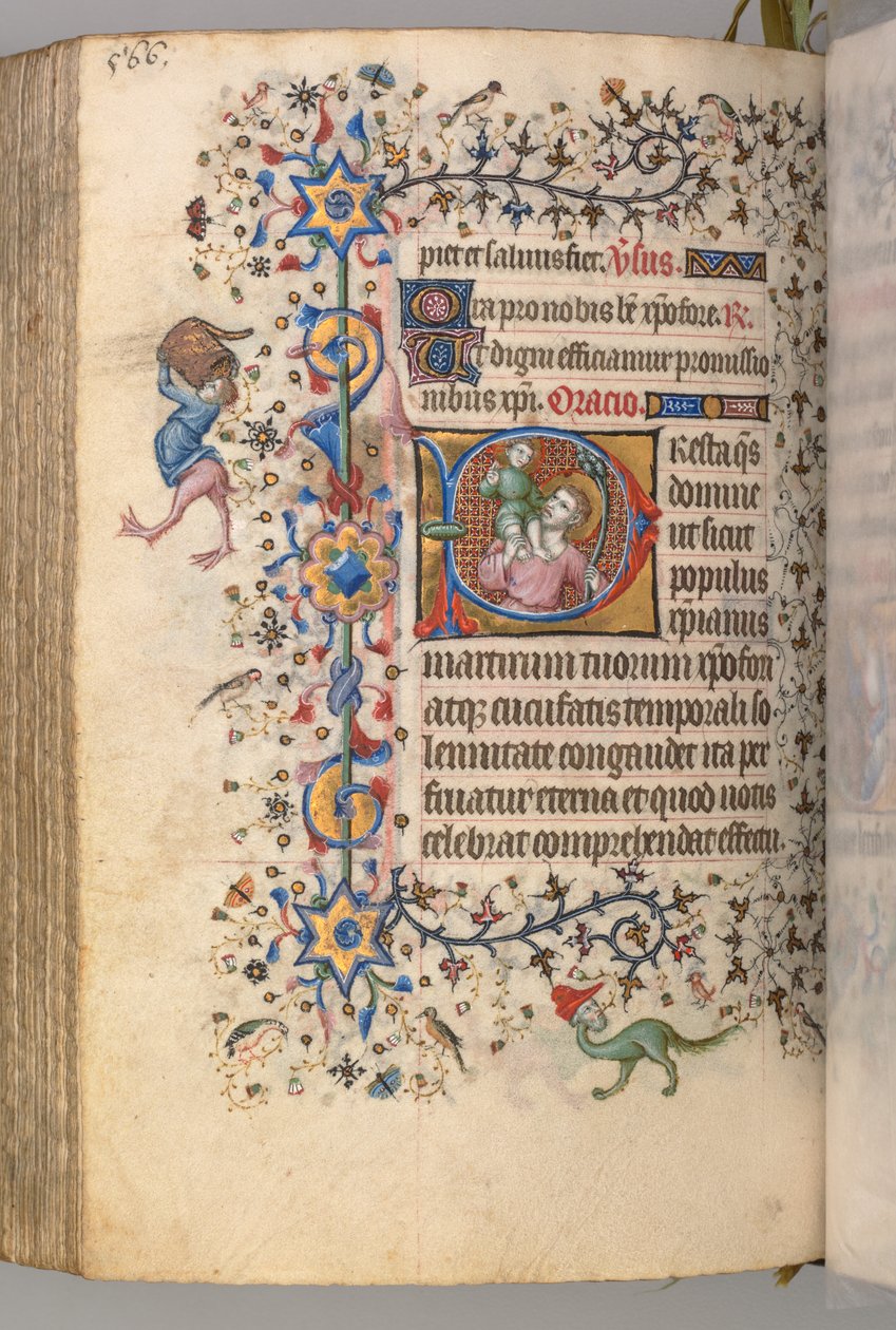 Charles the Noble, Navarre Kralı 1361-1425, fol. 277v, Aziz Christopher, c. 1405. by Master of the Brussels Initials and Associates