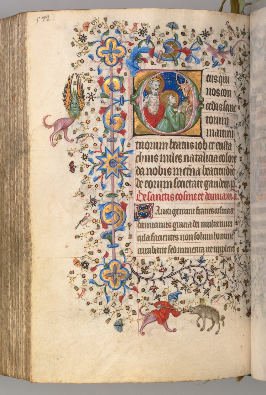 Charles the Noble, Navarre Kralı 1361-1425, fol. 280v, SS. İş ve Eustace, c. 1405. by Master of the Brussels Initials and Associates