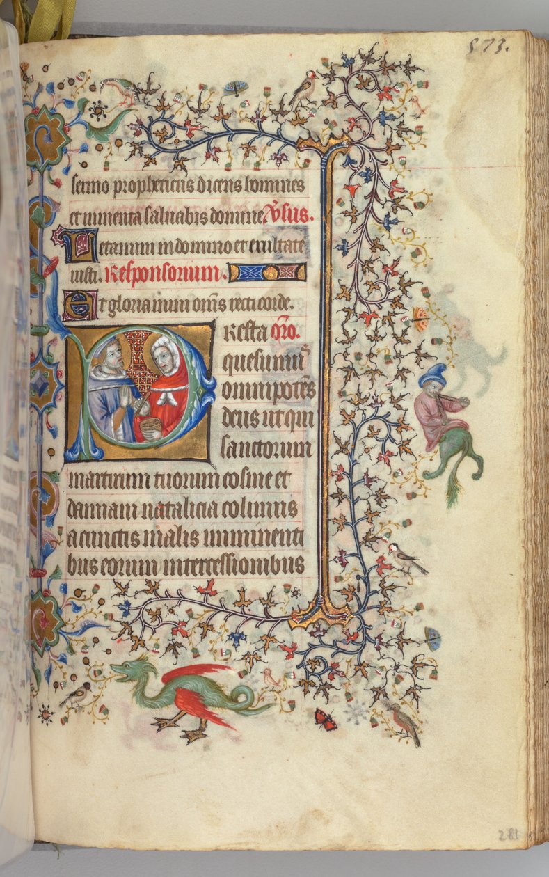 Charles the Noble, Navarre Kralı 1361-1425, fol. 281r, SS. Cosmas ve Damien, c. 1405. by Master of the Brussels Initials and Associates