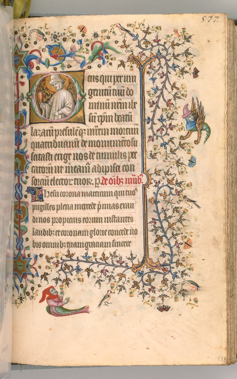 Charles the Noble, Navarre Kralı 1361-1425, fol. 283r, Aziz Lazarus, c. 1405. by Master of the Brussels Initials and Associates