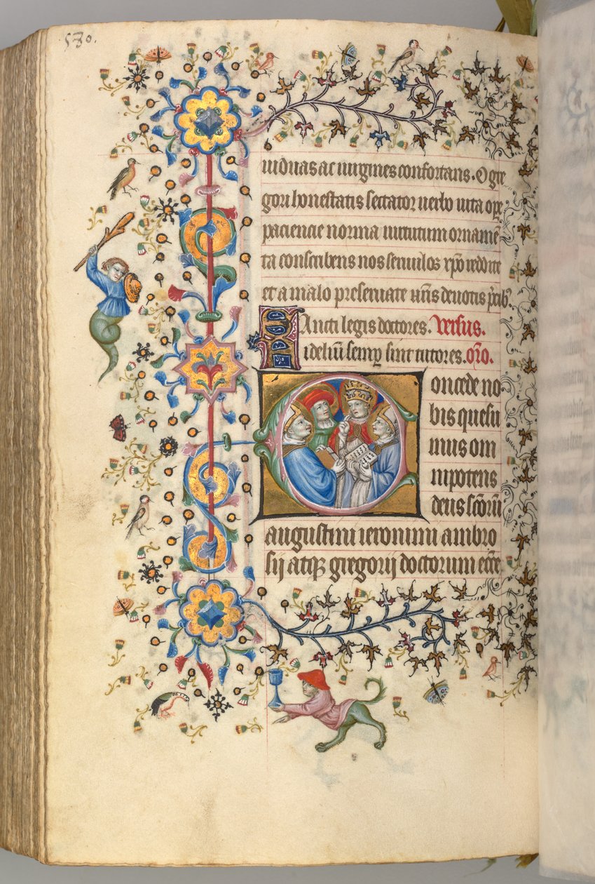 Charles the Noble, Navarre Kralı 1361-1425, fol. 284v, Kilisenin Dört Doktoru, c. 1 by Master of the Brussels Initials and Associates