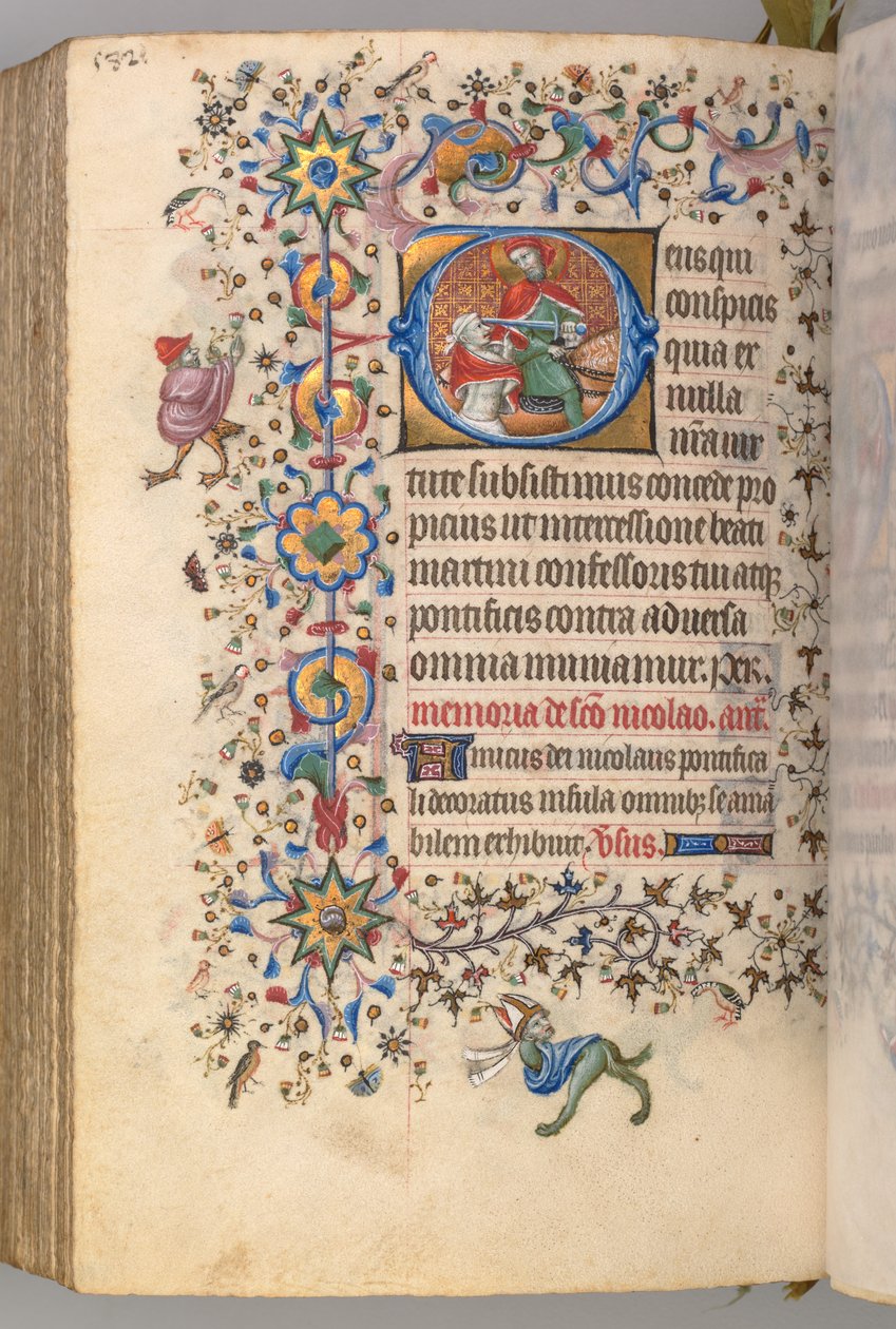 Charles the Noble, Navarre Kralı 1361-1425, fol. 285v, Aziz Martin, c. 1405. by Master of the Brussels Initials and Associates