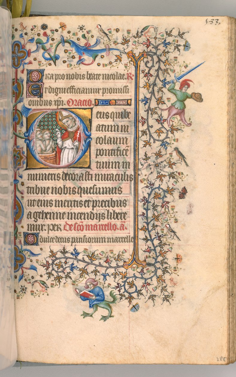 Charles the Noble, Navarre Kralı 1361-1425, fol. 2865r, Aziz Nikolaos, c. 1405. by Master of the Brussels Initials and Associates