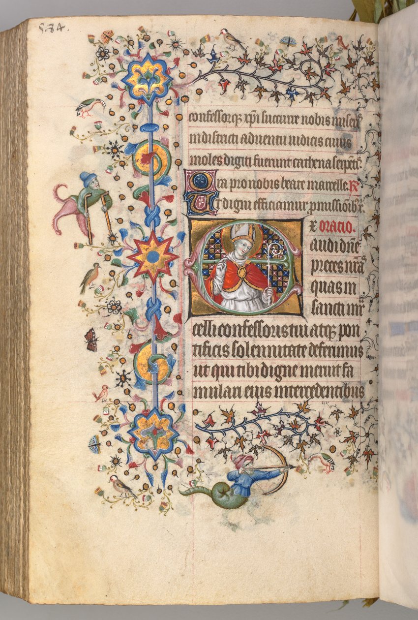 Charles the Noble, Navarre Kralı 1361-1425, fol. 286v, Aziz Marcel, c. 1405. by Master of the Brussels Initials and Associates