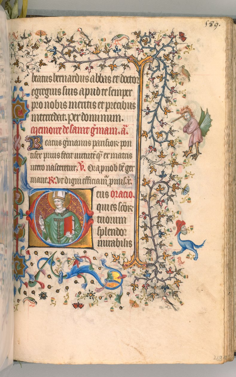 Charles the Noble, Navarre Kralı 1361-1425, fol. 289r, St. Germain, c. 1405. by Master of the Brussels Initials and Associates
