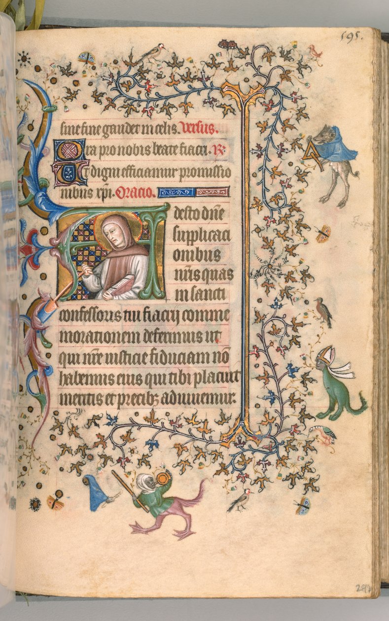 Charles the Noble, Navarre Kralı 1361-1425, fol. 292r, Aziz Fiacre, c. 1405. by Master of the Brussels Initials and Associates