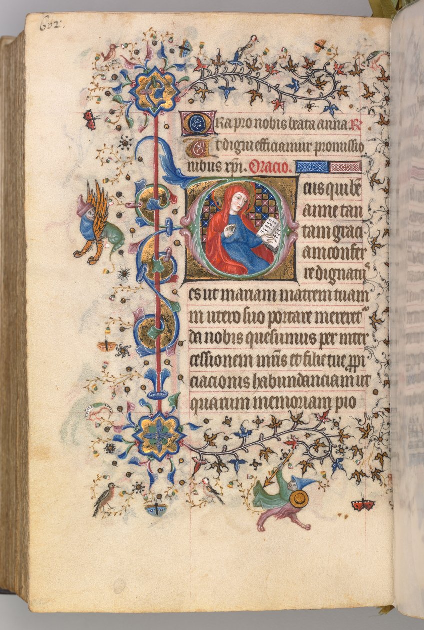 Charles the Noble, Navarre Kralı 1361-1425, fol. 295v, Aziz Anne, c. 1405. by Master of the Brussels Initials and Associates