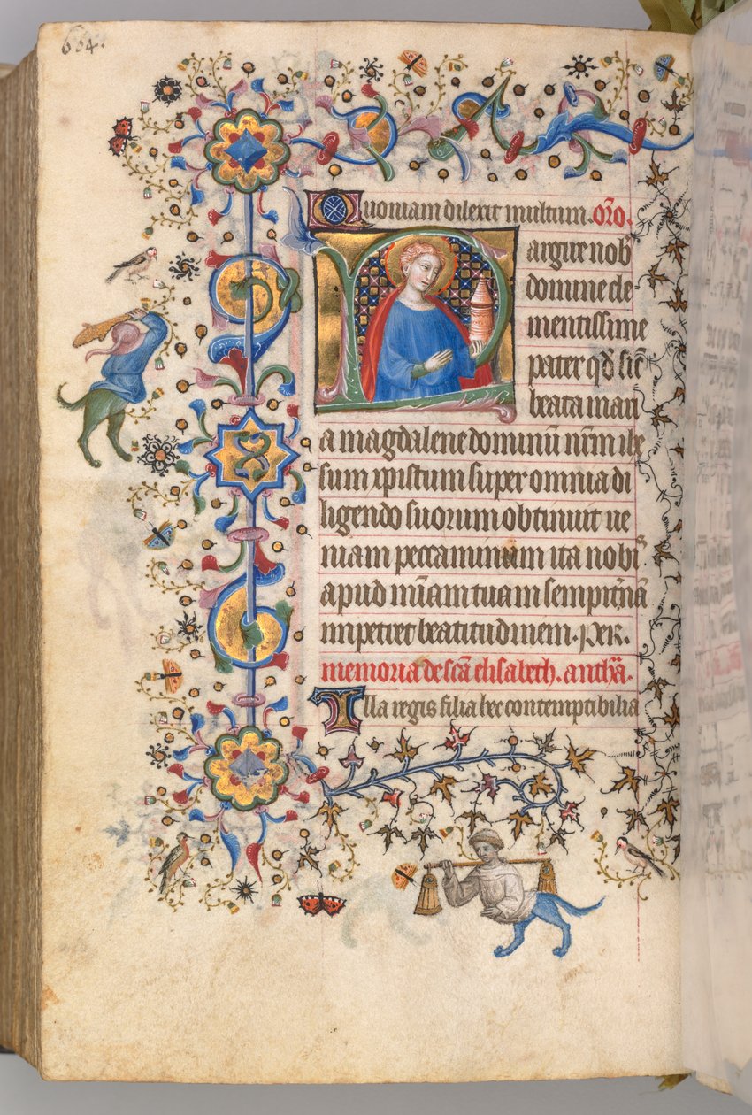 Charles the Noble, Navarre Kralı 1361-1425, fol. 296v, Mecdelli Meryem, c. 1405. by Master of the Brussels Initials and Associates