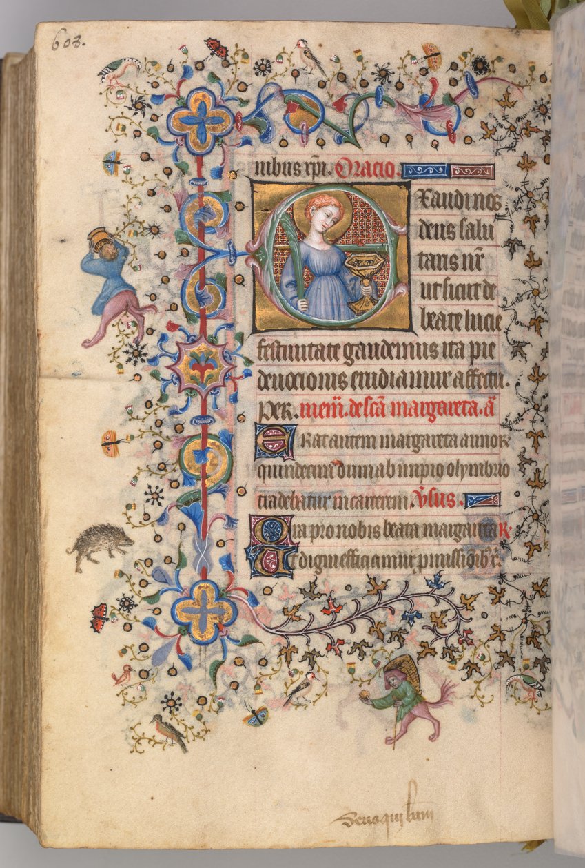 Charles the Noble, Navarre Kralı 1361-1425, fol. 298v, Aziz Lucy, c. 1405. by Master of the Brussels Initials and Associates