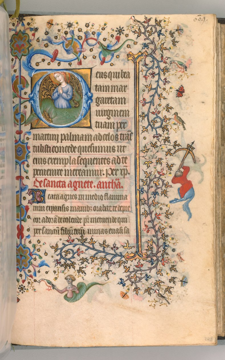 Charles the Noble, Navarre Kralı 1361-1425, fol. 299a, Aziz Margaret, c. 1405. by Master of the Brussels Initials and Associates