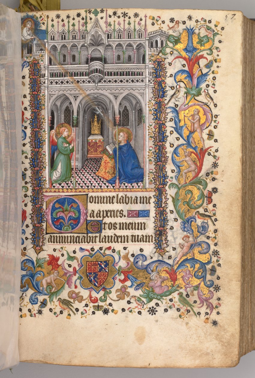 Charles the Noble, Navarre Kralı 1361-1425 saatleri: fol. 29r, Müjde Matins, c. 1405 by Master of the Brussels Initials and Associates