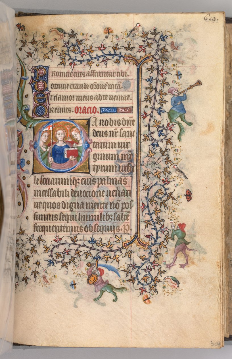 Charles the Noble, Navarre Kralı 1361-1425, fol. 303r, Bakire Şehitler, c. 1405. by Master of the Brussels Initials and Associates