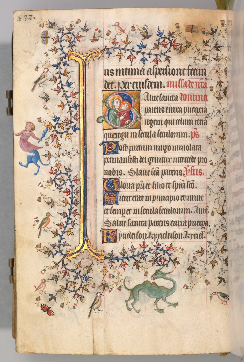 Charles the Noble, Navarre Kralı 1361-1425, fol. 313v, Bakire ve Çocuk, c. 1405. by Master of the Brussels Initials and Associates