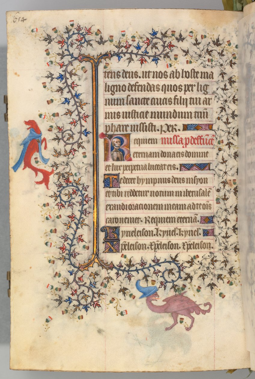 Charles the Noble, Navarre Kralı 1361-1425, fol. 321v, Ölüm Büstü, c. 1405. by Master of the Brussels Initials and Associates