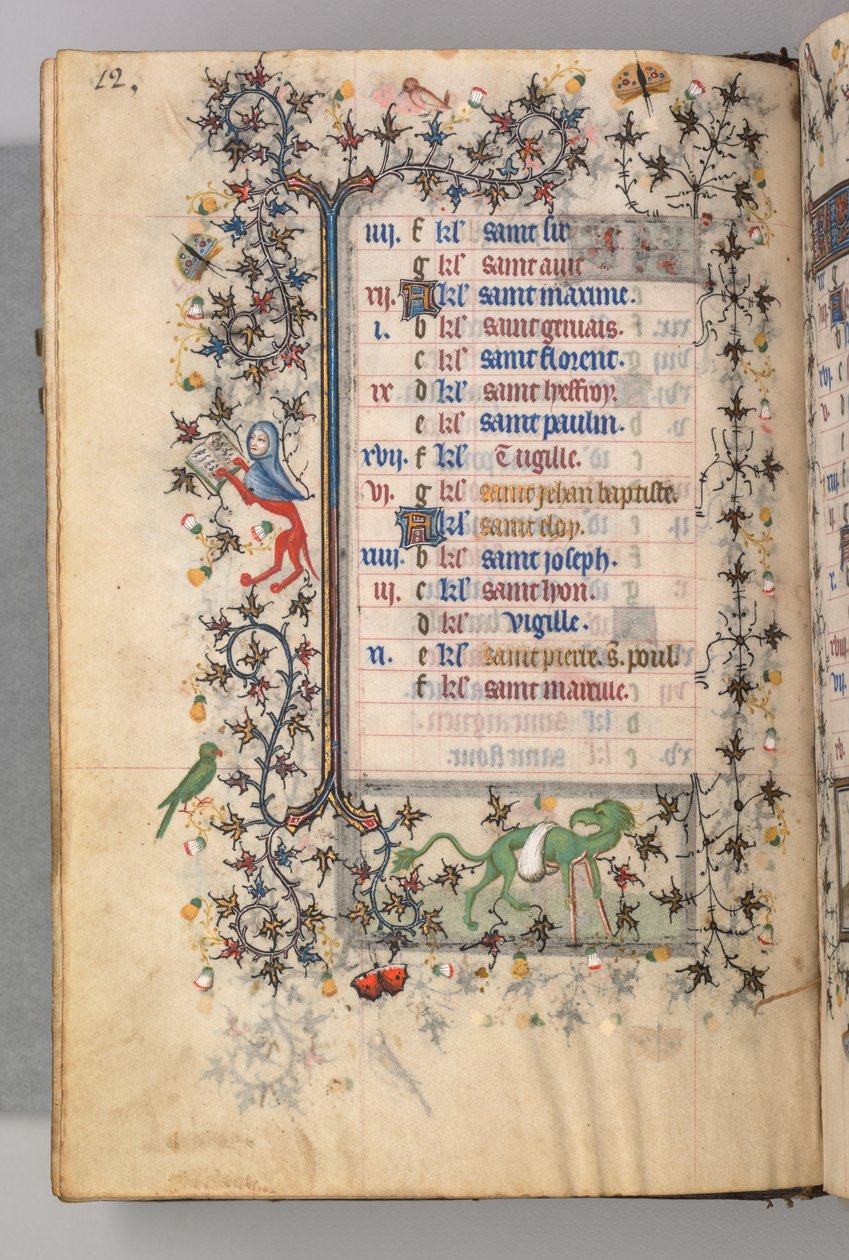 Charles the Noble, Navarre Kralı 1361-1425 saatleri: fol. 6v, Haziran, c. 1405. by Master of the Brussels Initials and Associates