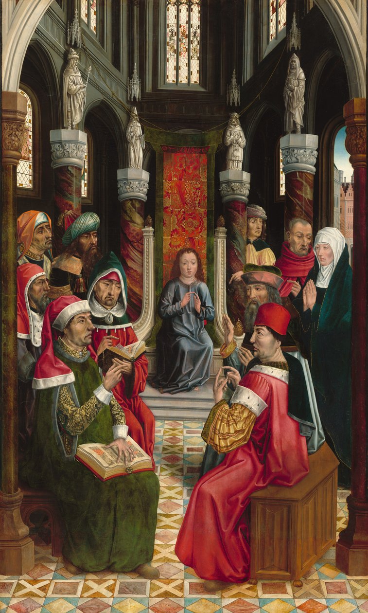 Doktorlar arasında İsa by Master of the Catholic Kings