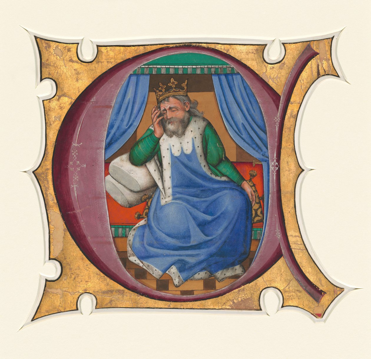 David ile ilk C (Kral Saul?) by Master of the Cypresses