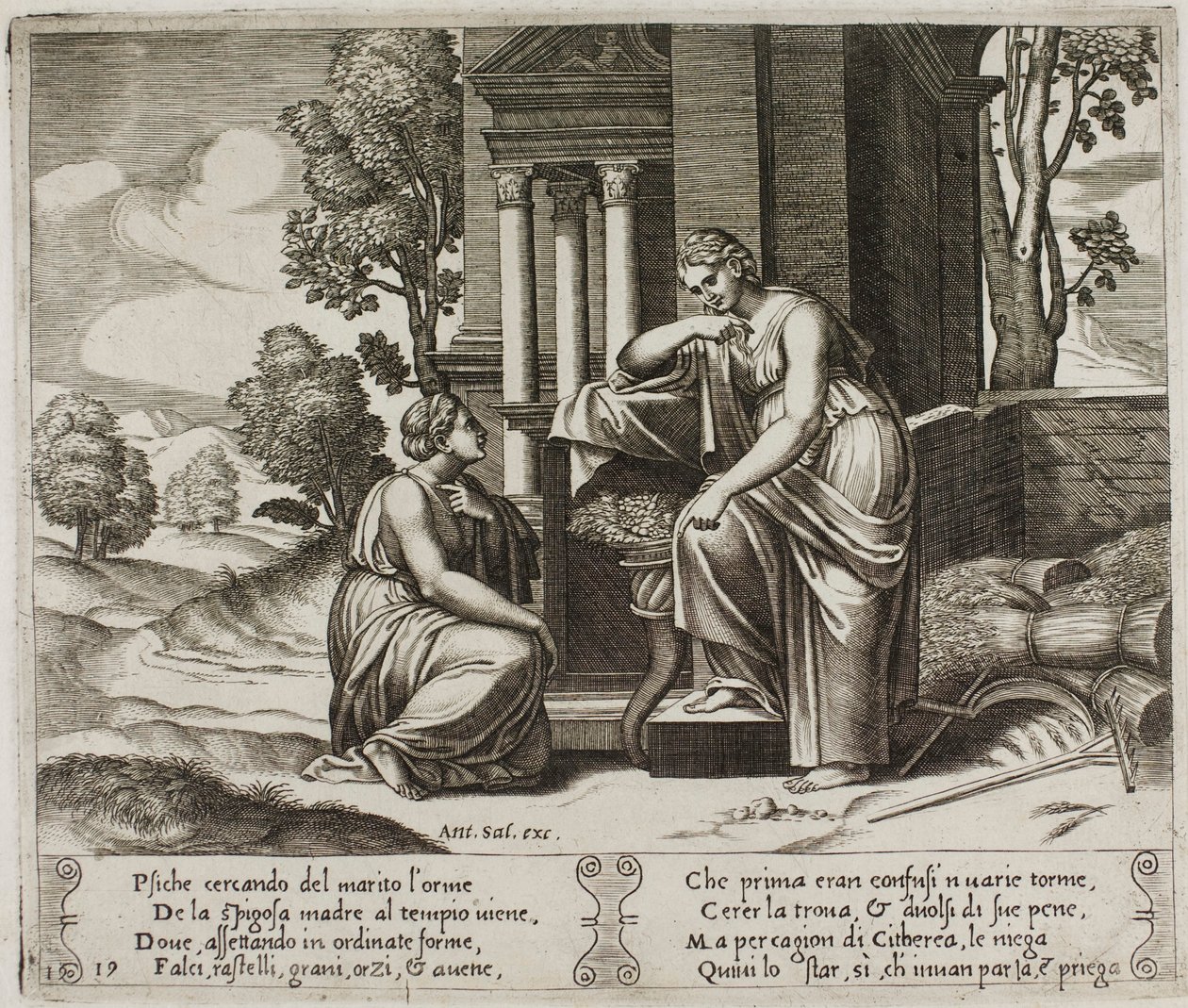 Psişeye Her Yardımı Reddeden Ceres by Master of the Die