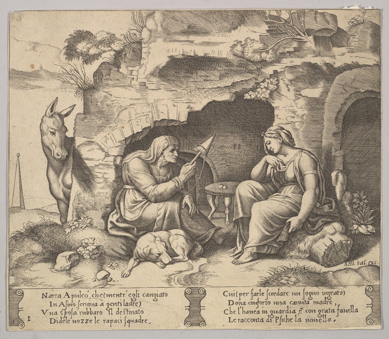 Plaka 1: Apuleius, yaşlı kadın sp..., 1520-70