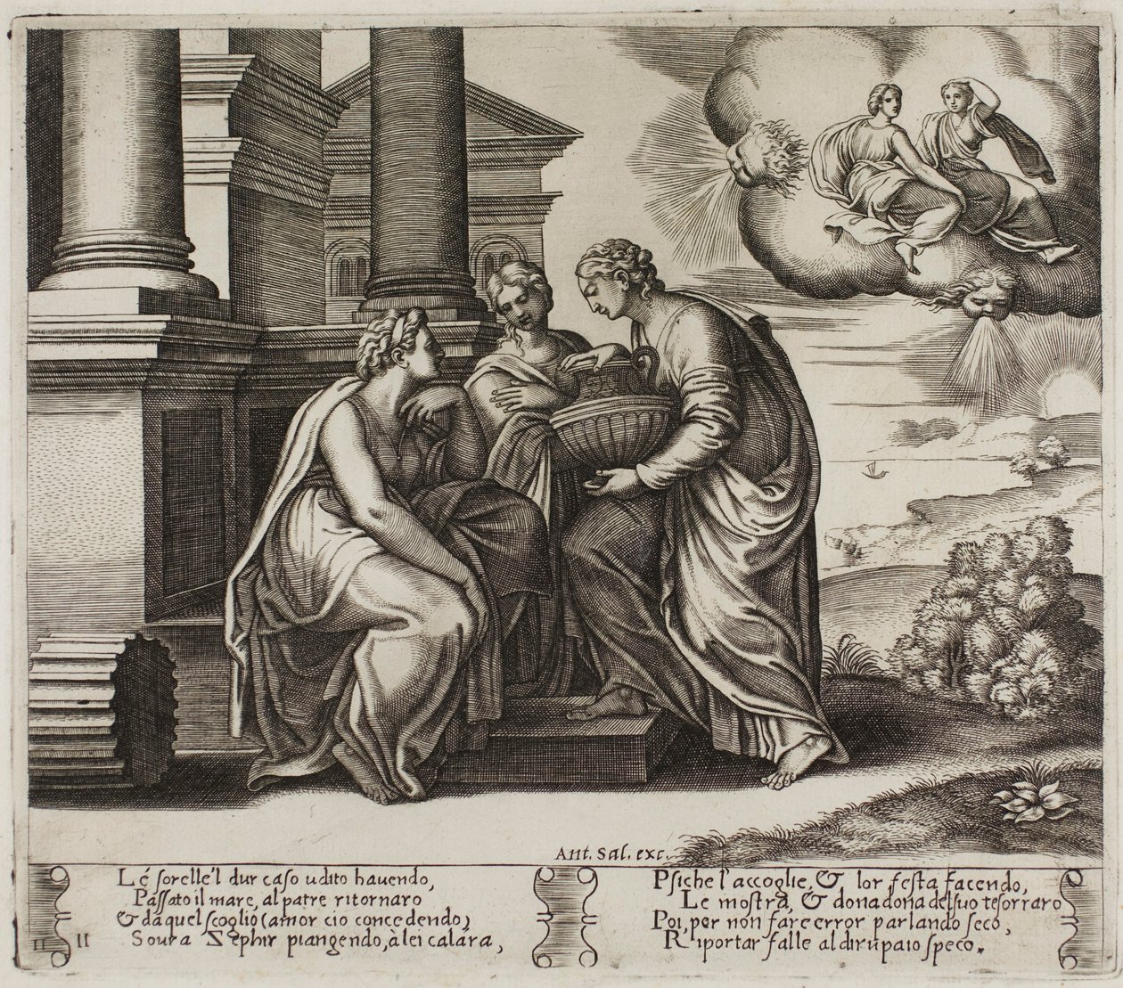 Psyche Kızkardeşlerine Hediyeler Veriyor by Master of the Die