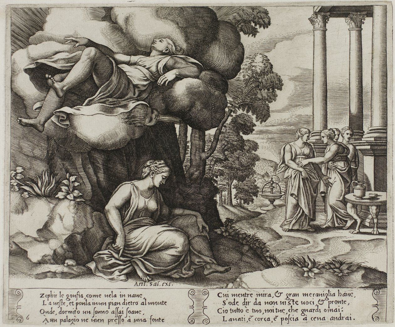 Zephyr Psyche'yi Büyülü Bir Saraya Taşırken by Master of the Die