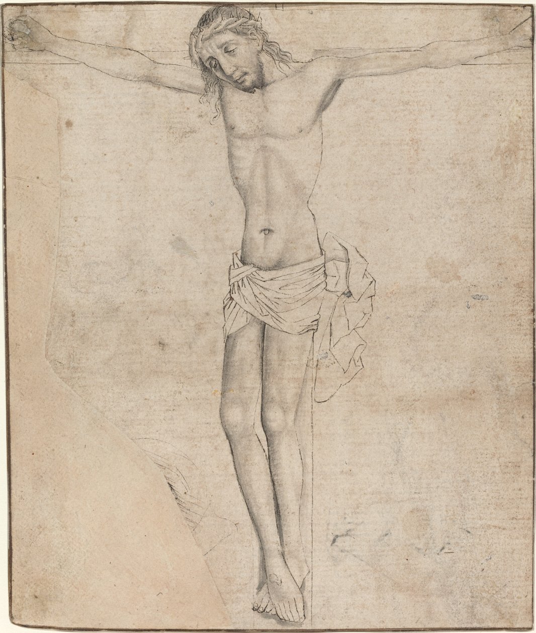 Çarmıhtaki Mesih [rekto] by Master of the Drapery Studies