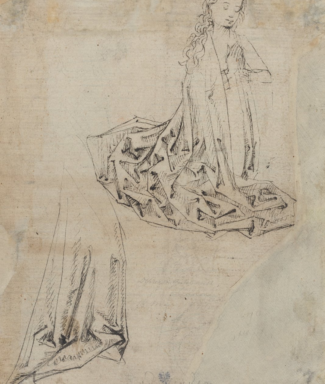 Dua Eden Kadın Figürü [verso] by Master of the Drapery Studies