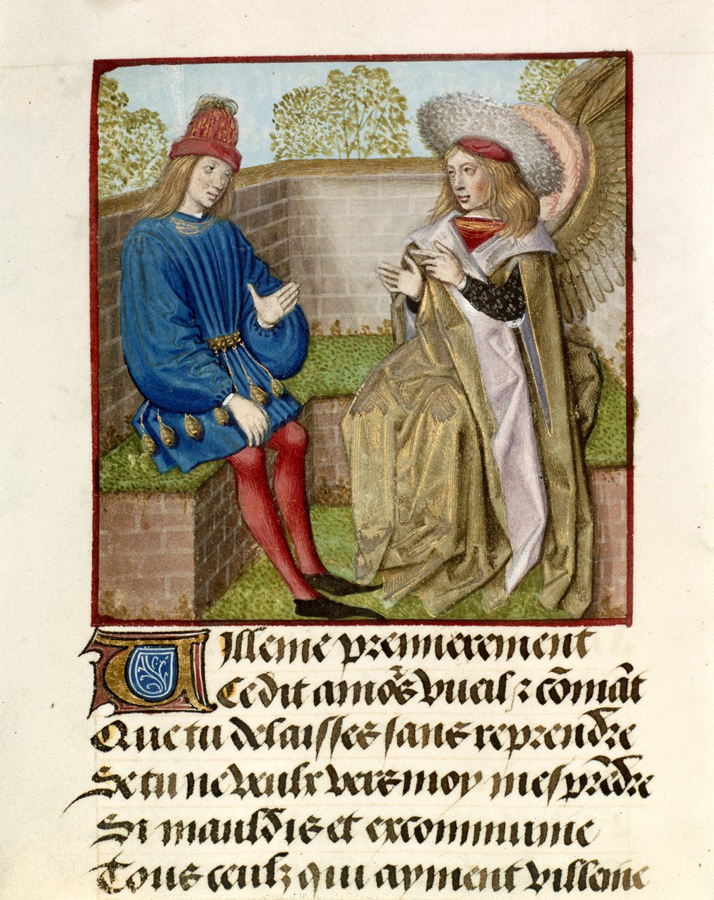 Aşk, Aşık'a talimat verir, 'Le Roman de la Rose'dan by Master of the Dresden Prayer Books
