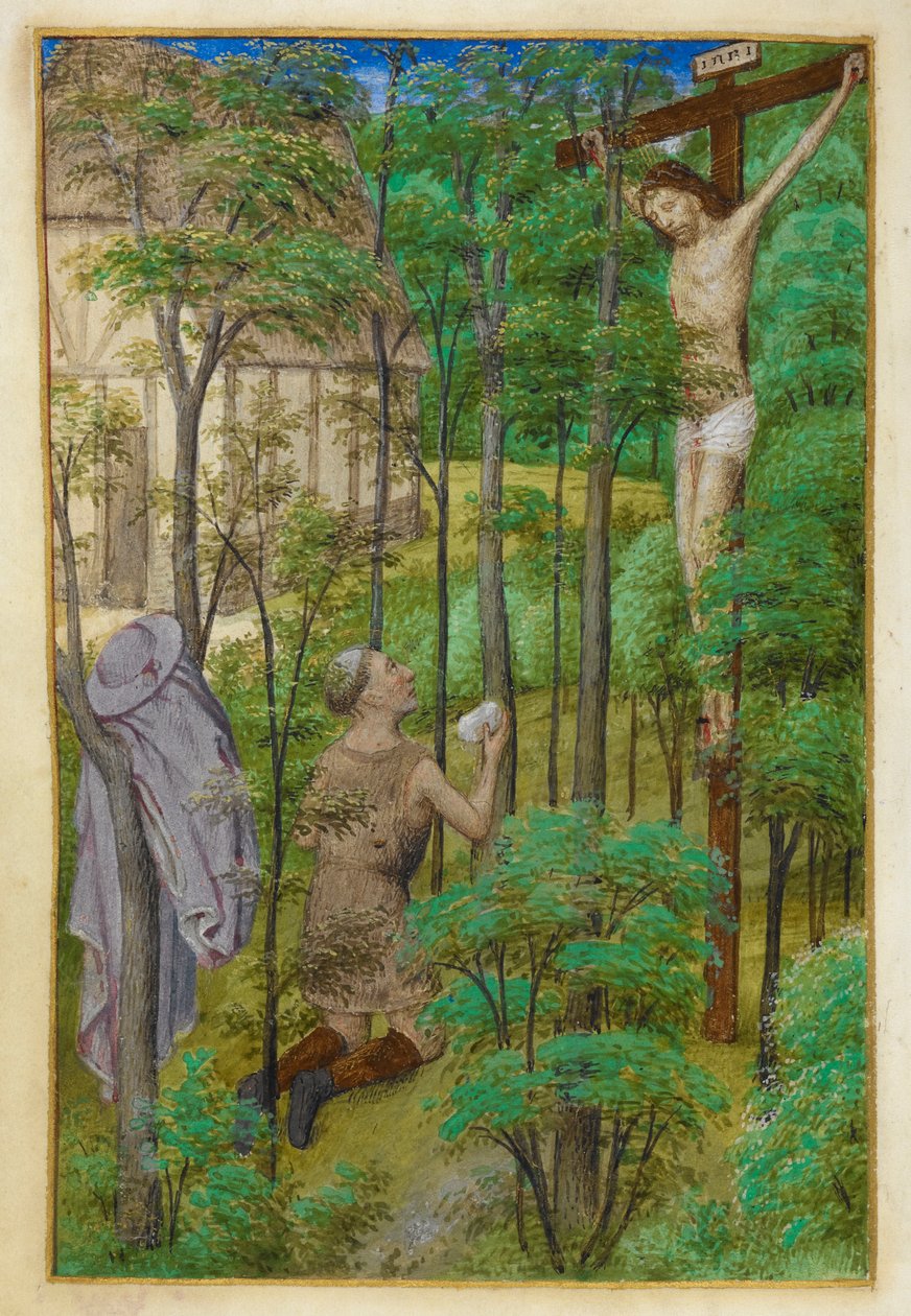 Çölde Aziz Jerome. by Master of the Dresden Prayer Books