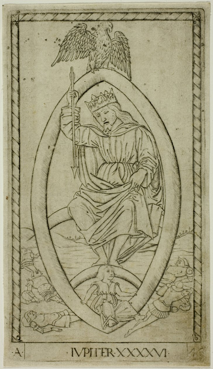Jüpiter, Gezegenler ve Kürelerden 46. levha by Master of the E Series Tarocchi