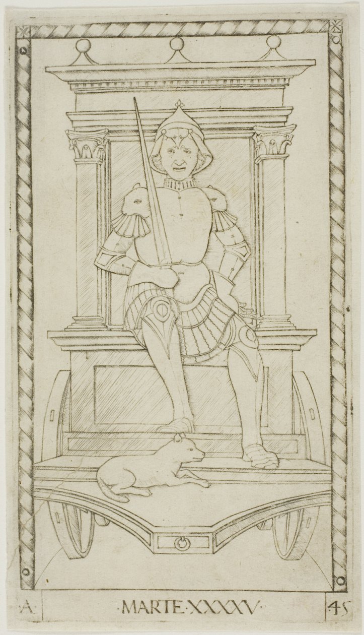 Mars, Gezegenler ve Kürelerden 45 numaralı levha by Master of the E Series Tarocchi