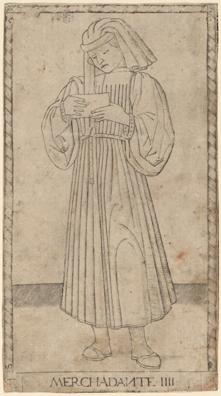 Merchadante (Tüccar) by Master of the E Series Tarocchi
