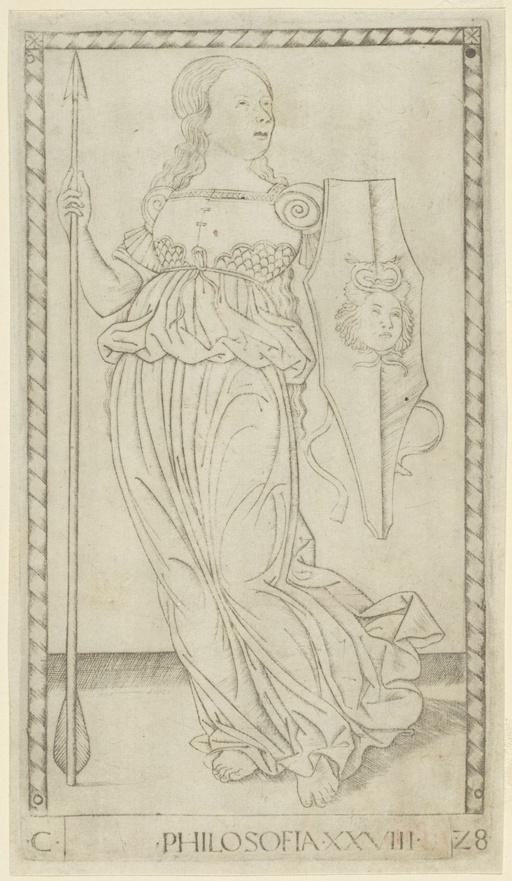 Felsefe, Sanat ve Bilim'den 28 numaralı levha by Master of the E Series Tarocchi