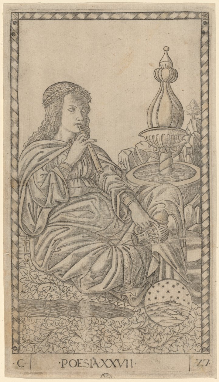 Poesia (Şiir) by Master of the E Series Tarocchi