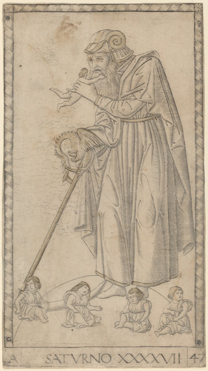 Satürn (Satürn) by Master of the E Series Tarocchi