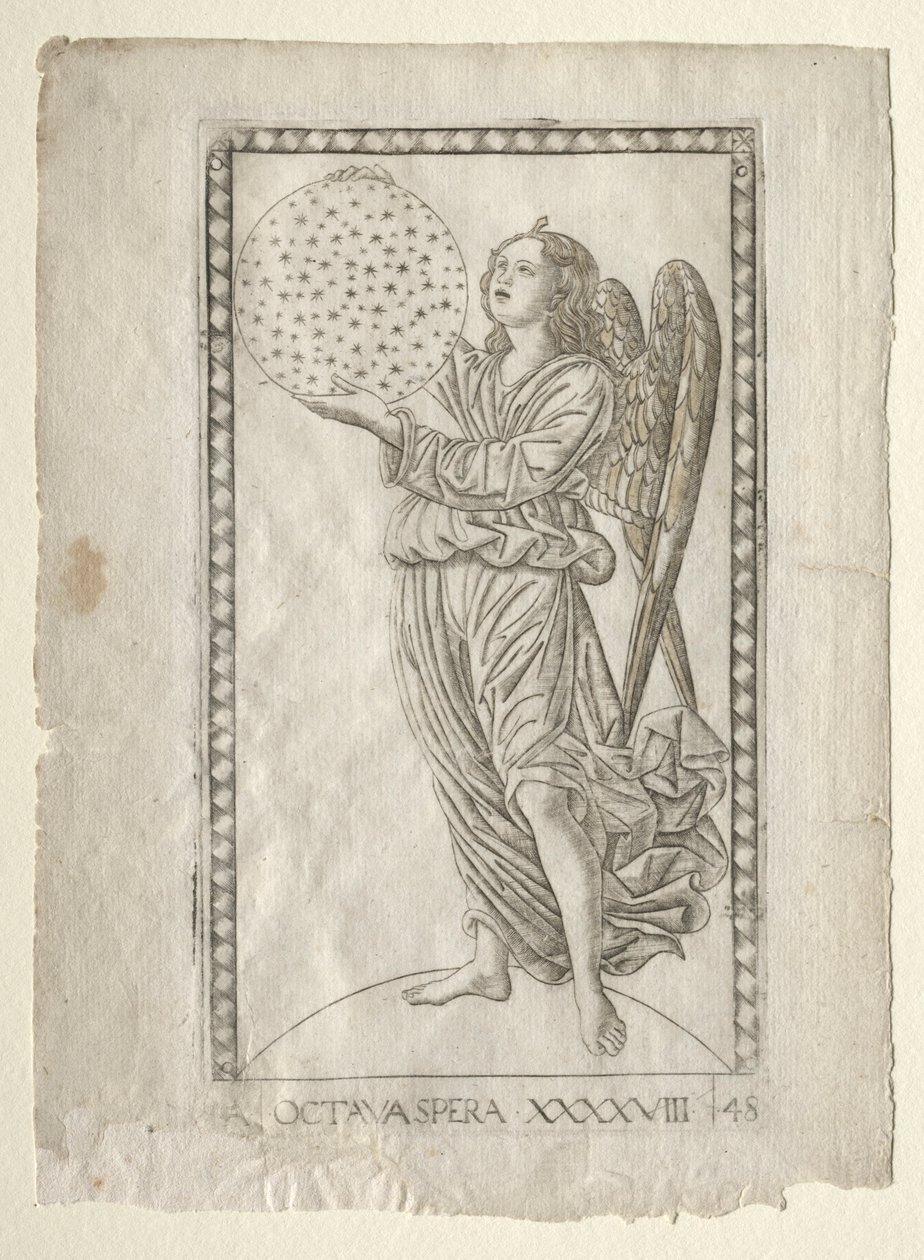 Tarocchi'den Sekizinci Kürenin Meleği, A serisi..., 1467'den önce. by Master of the E Series Tarocchi