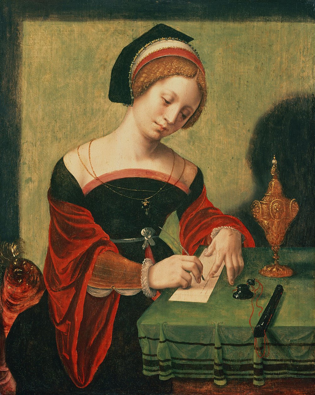 Magdalen Olarak Bir Hanımefendinin Portresi (panelde mizaç) by Master of the Female Half Lengths