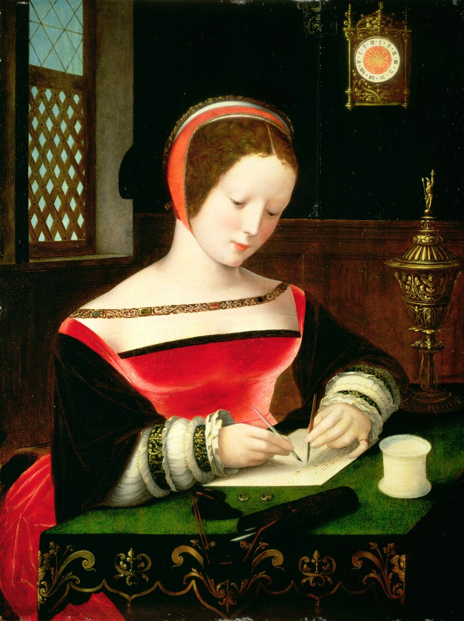 Mecdelli Meryem Yazısı (panel) by Master of the Female Half Lengths