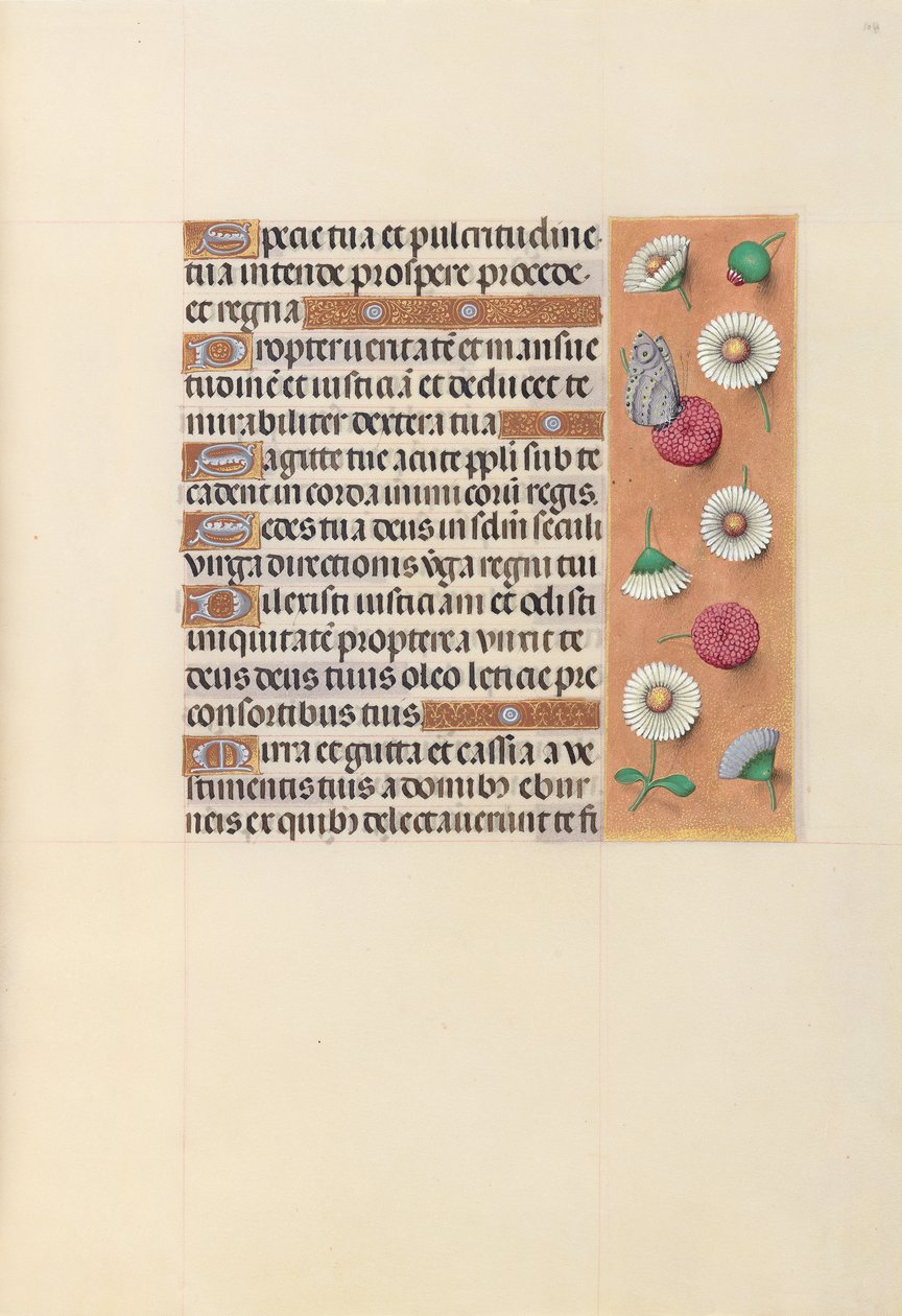 İspanya Kraliçesi Katolik Kraliçe Isabella'nın Saatleri: Fol. 104r, c. 1500. by Master of the First Prayerbook of Maximillian