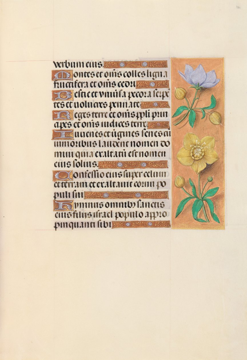 İspanya Kraliçesi Katolik Kraliçe Isabella'nın Saatleri: Fol. 121r, c. 1500. by Master of the First Prayerbook of Maximillian