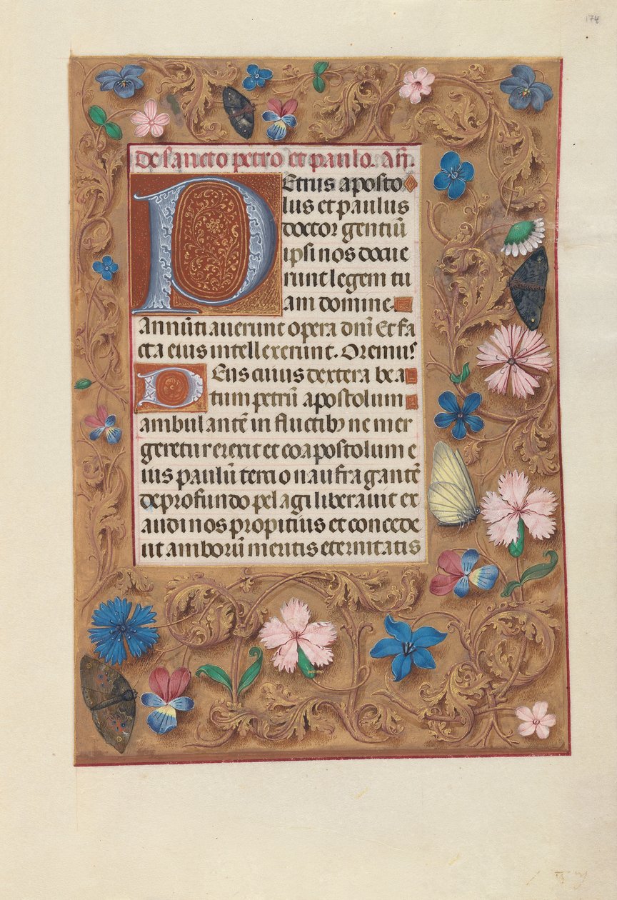 İspanya Kraliçesi Katolik Kraliçe Isabella'nın Saatleri: Fol. 174r, c. 1500. by Master of the First Prayerbook of Maximillian