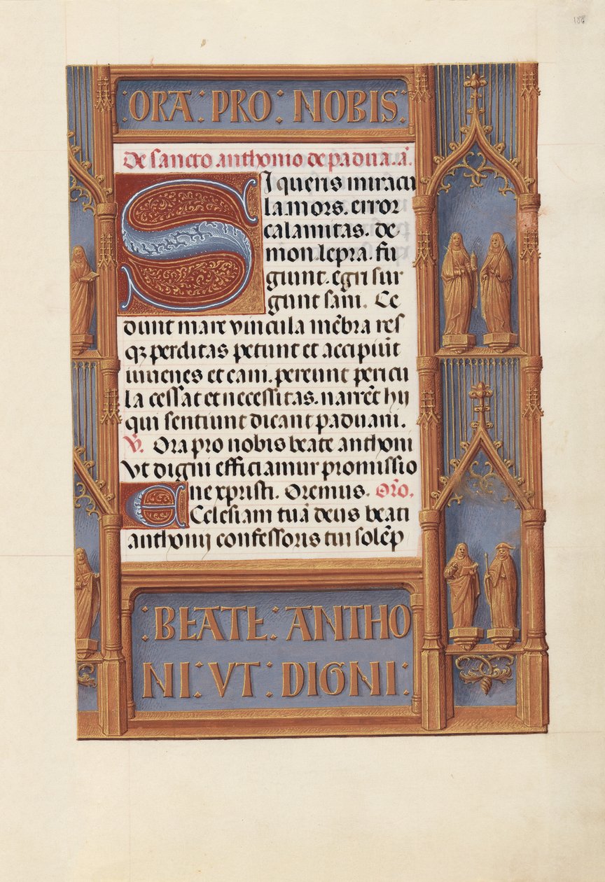 İspanya Kraliçesi Katolik Kraliçe Isabella'nın Saatleri: Fol. 188r, c. 1500. by Master of the First Prayerbook of Maximillian