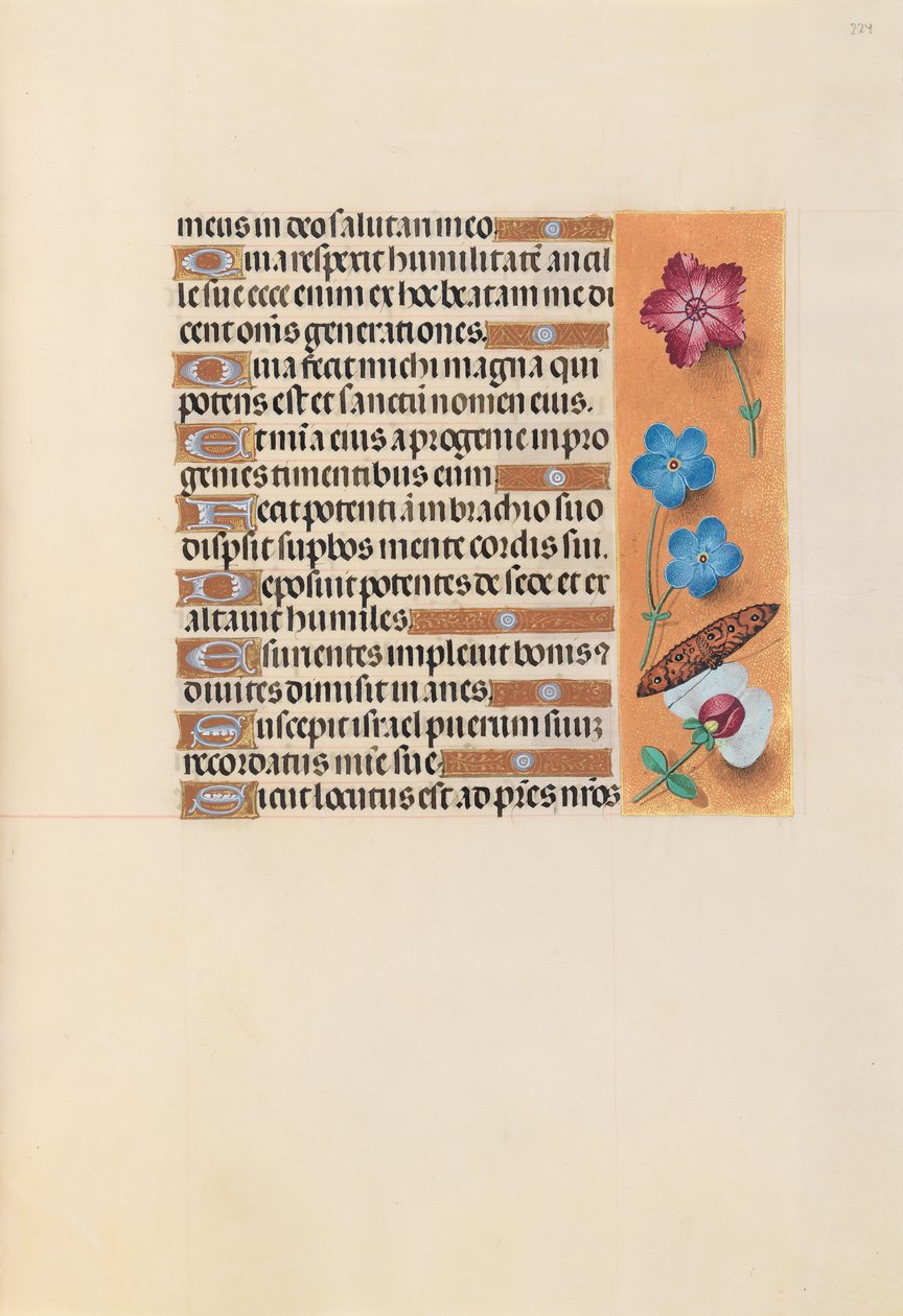 İspanya Kraliçesi Katolik Kraliçe Isabella'nın Saatleri: Fol. 224r, c. 1500. by Master of the First Prayerbook of Maximillian